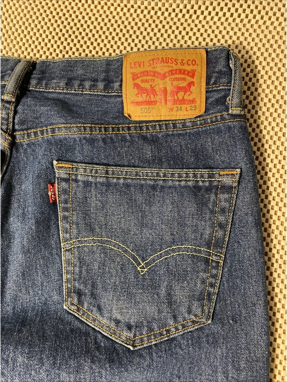 Levi’s 505 Jeans Regular Men's 34 x 29 Blue Straight Leg Classic - Picture 2 of 7